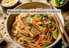 Peanut Noodles with Sesame Halloumi