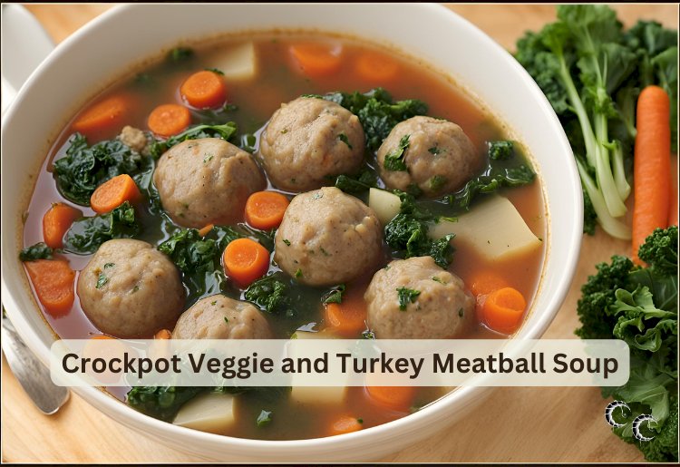 Crockpot Veggie and Turkey Meatball Soup