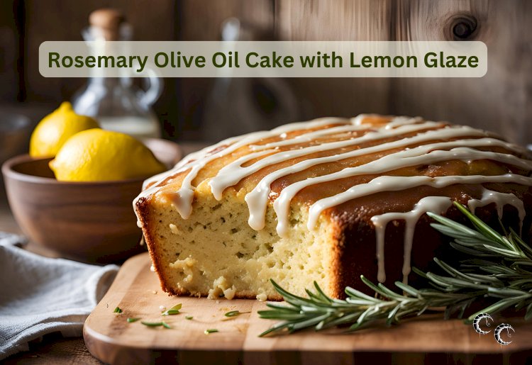 Rosemary Olive Oil Cake with Lemon Glaze