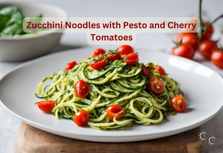 Zucchini Noodles with Pesto and Cherry Tomatoes