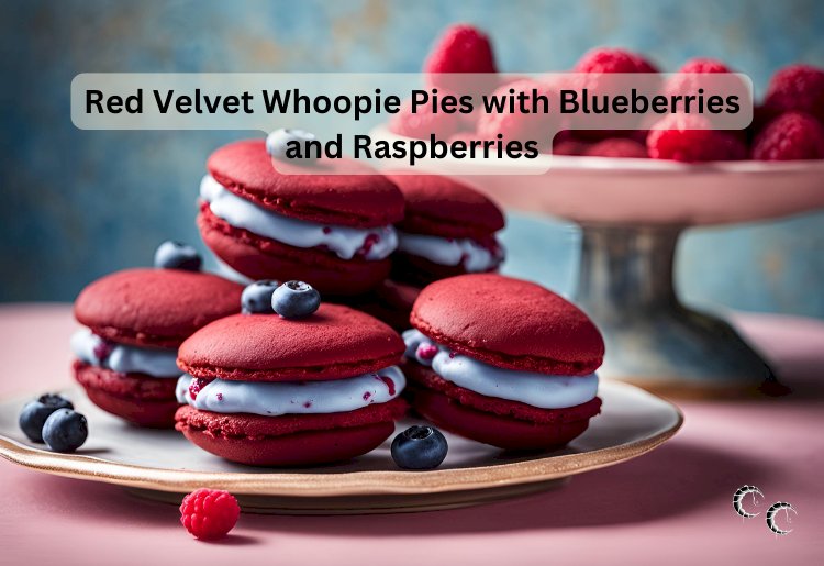 Red Velvet Whoopie Pies with Blueberries and Raspberries Recipe